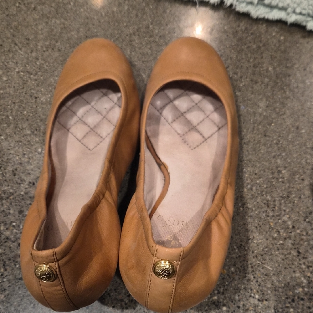 Two by Vince Camuto Tan Leather Wedges